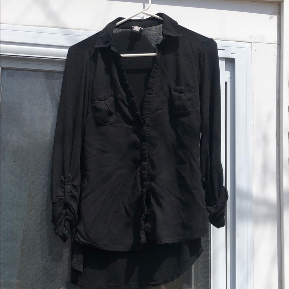 Converse One Star black button down blouse